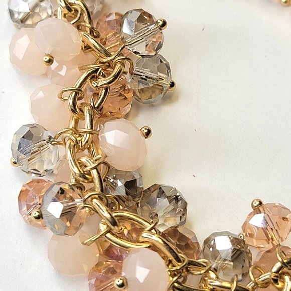 Opalescent Pink Bracelet Bead Clusters Charm Bracelet - Picture 6 of 9